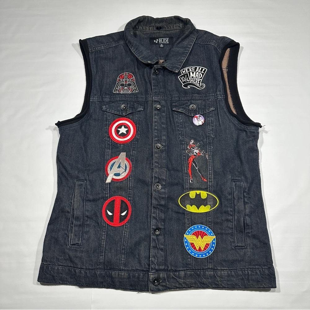 XXX Rude Joker Patch Denim Vest